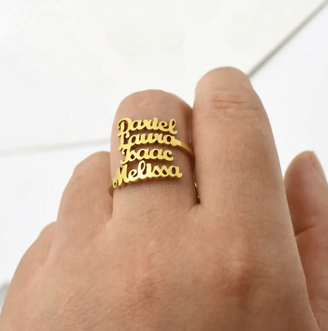 Bague multiples prénoms - Ajustable