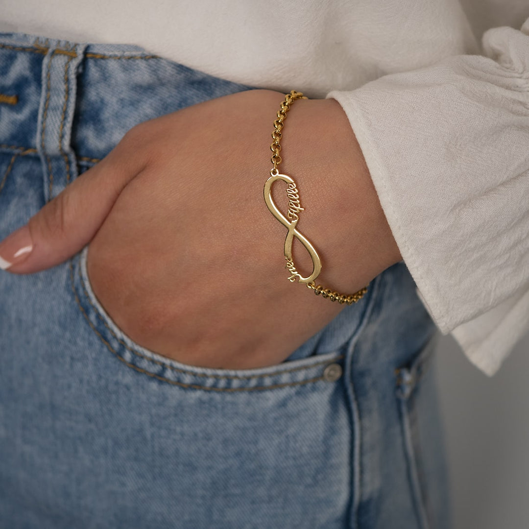 Bracelet infini prénom (1 à 4) - Bijoux Prénom