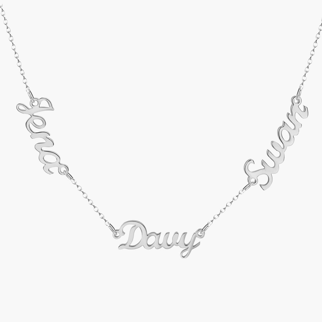 Personalized 3 Name Necklace 