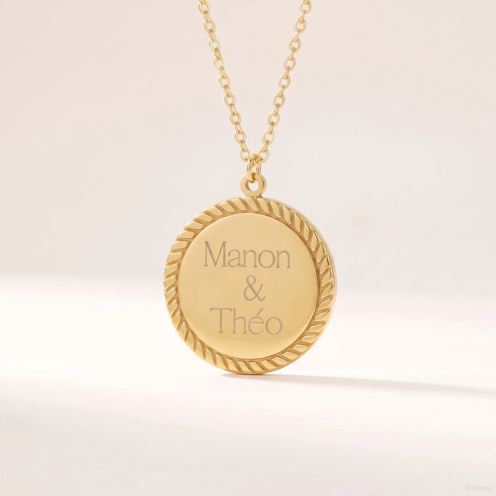 Collier Gravé Médaille Personnalisée