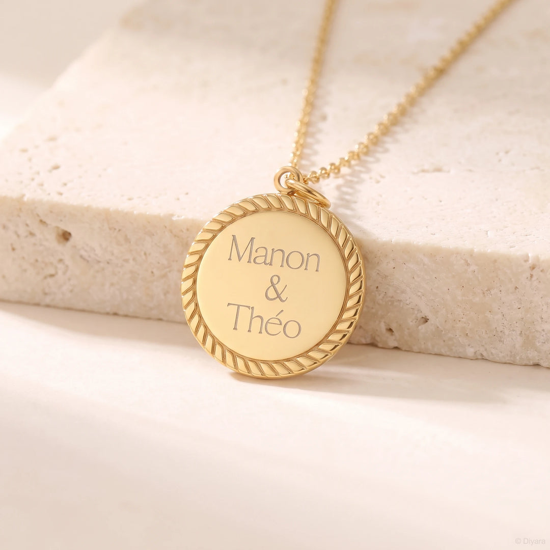 Collier Gravé Médaille Personnalisée