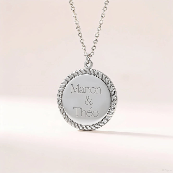 Collier Gravé Médaille Personnalisée