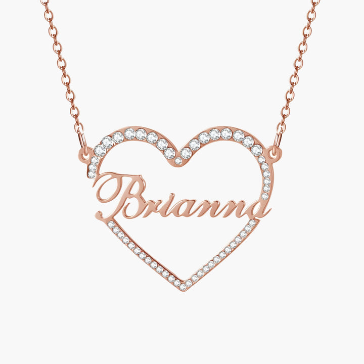 Sparkle Heart Name Necklace 