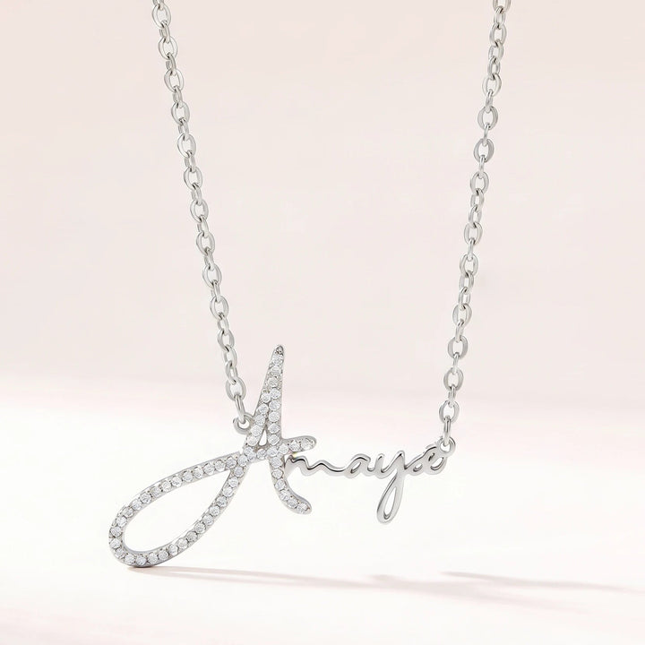 Collier Prénom Signature - 1ère Lettre en Strass