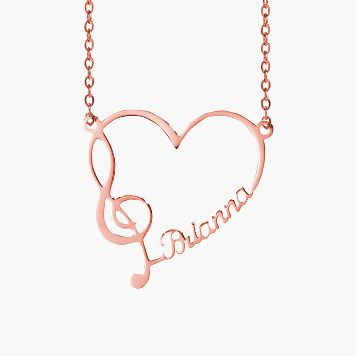 Name Necklace with Music Note 