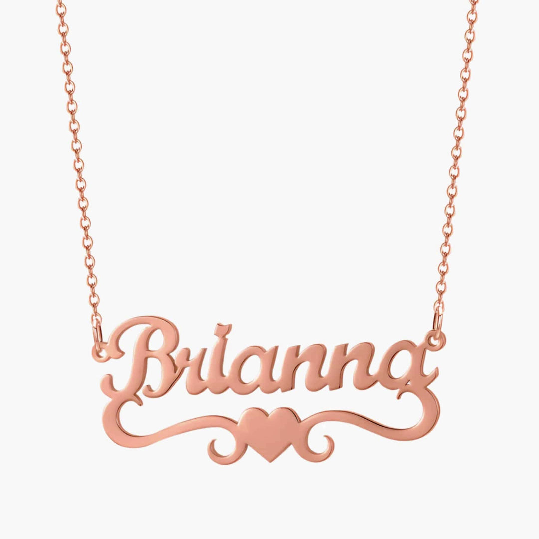 Name Necklace with Heart Ornament 
