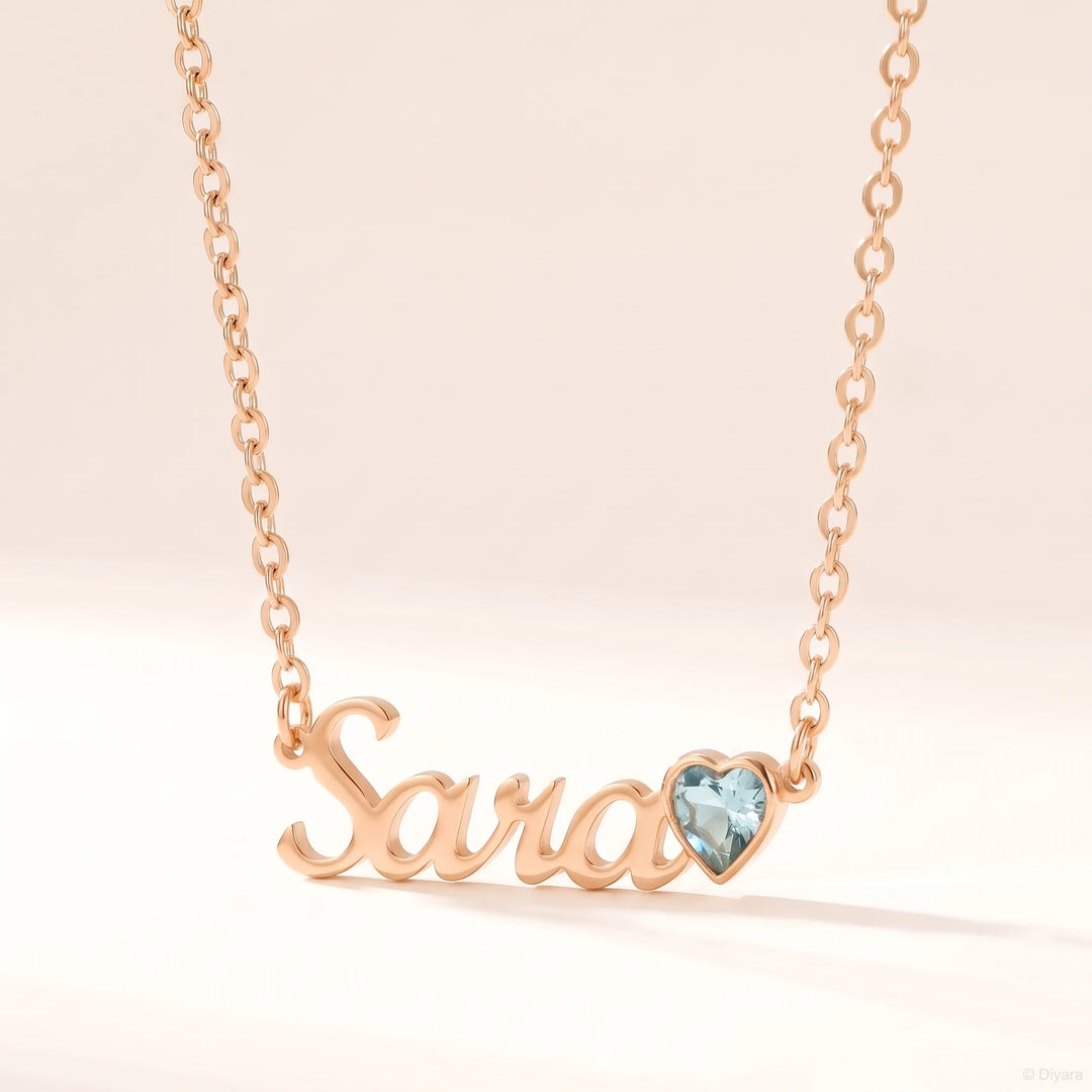 Collier Prénom avec Pierre de naissance