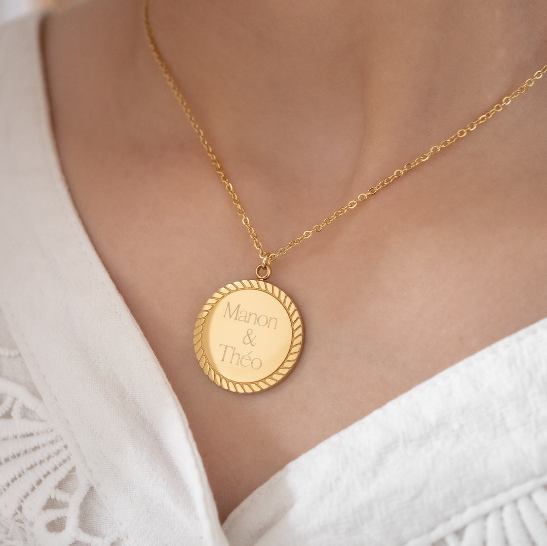 Collier Gravé Médaille Personnalisée