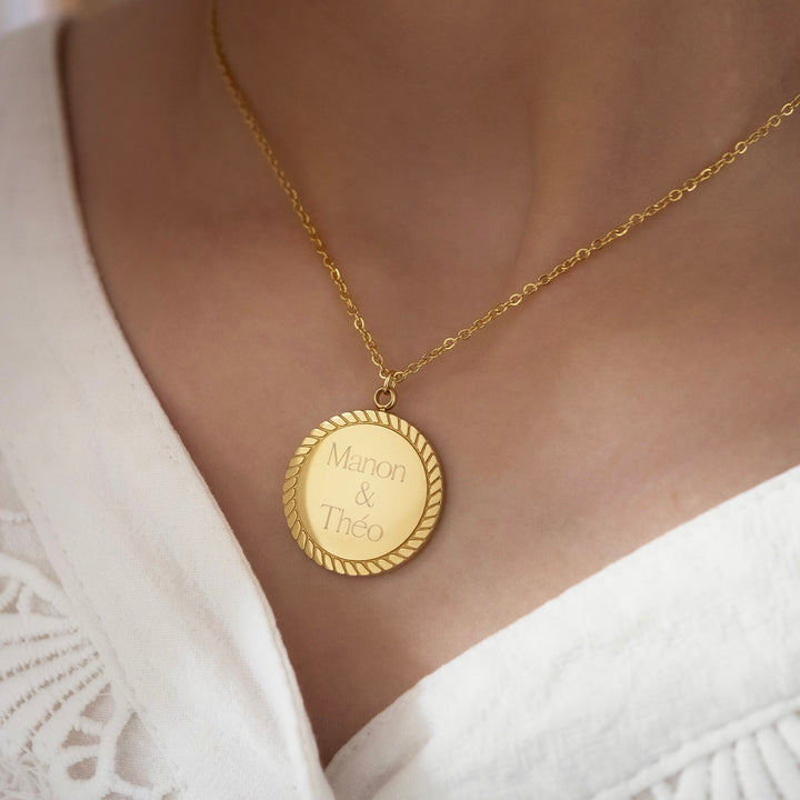 Collier Gravé Médaille Personnalisée