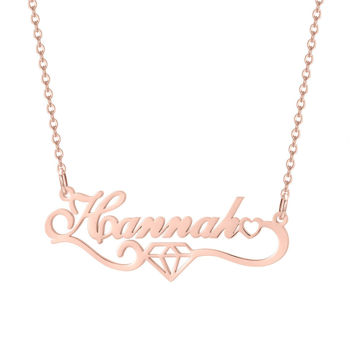 Name Necklace with Diamond Ornament 